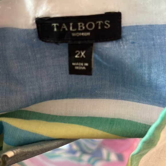 POPOVER TOP-BEACH CLUB STRIPE 2X, 💥NWOT - Picture 4 of 6